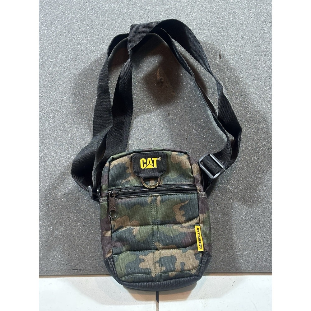CAT Camo Caterpillar Crossbody Shoulder Sling Bag Multi Pockets #CAT - Picture 2 of 5